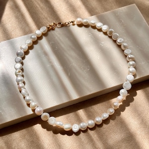Real Pearl Necklace, Natural Water Pearl Women&#39;s Necklace, Pearl Bridal Jewelry, Mother&#39;s Day Gift, Elegant Pearl Necklace, Wedding Necklace
