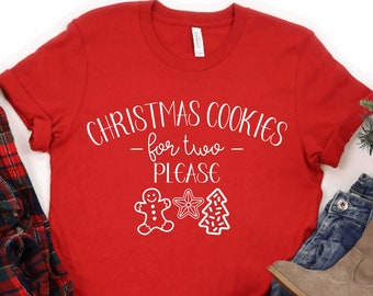 Christmas Cookies for Two Shirt, Christmas Pregnancy Announcement, Christmas Pregnancy Reveal, Holiday Maternity Shirt