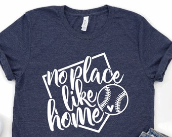 Maglietta No Place Like Home, Maglietta da baseball, Maglietta da softball, Mamma da baseball, Mamma da softball, Maglietta da baseball, Maglietta da softball