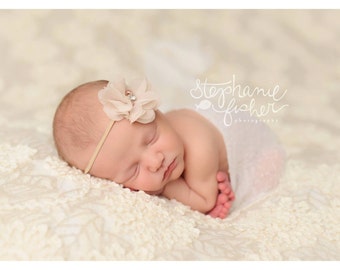 Chiffon Flower Headband Taupe Baby Bow Headband Newborn Headband Infant Headband Girls Headband Toddler Headband Photography Prop Hair Bows