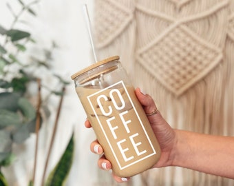 Iced Coffee Cup With Straw and Lid - Gifts for Her - Tumbler Party Favor - Coffee Lover Gift - Graduation Gift - Teacher Appreciation Gift