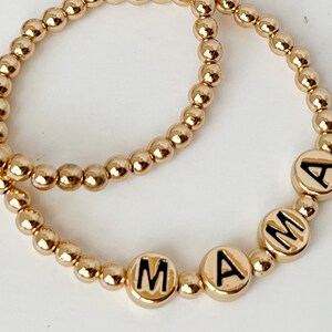 Name Bracelets. Personalized Letter Bead Bracelets, Gold Beaded Bracelets, Gold Letter Bracelets, Women's Bracelets, Stacked Bracelets image 9