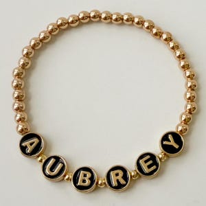 Personalized Nam Bracelet | Gold Beaded Bracelets | Mother&#39;s Day Gift | Custom Bracelet for Mom, Graduation Gift, Birthday Gift for Her