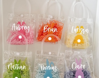 Bolsa de canasta de Pascua personalizada, bolsa de regalo personalizada, obsequios de fiesta de Pascua, obsequios de fiesta de Pascua, obsequios de fiesta de búsqueda de huevos, bolsas de Pascua personalizadas