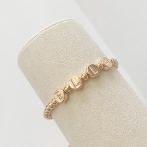 Name Bracelets | Personalized Letter Bead Bracelets | Gold Beaded Bracelets | Gold Letter Bracelets | Women&#39;s Bracelets | Stacked Bracelets