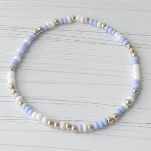 Colorful 14k Gold Filled Bracelet | 9mm Seed Bead Bracelet | 3mm 14k Gold Filled Bracelet | Gold Bead Bracelet | Womens Stacking Bracelet