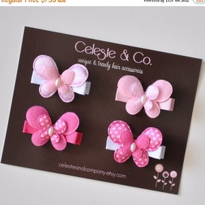 Pink Hair Bows Butterfly Hair Clips Butterfly Hair Bows Newborn Hair Bows Infant Hair Bows Toddler Hair Bows Baby Shower Gift Girls Clips