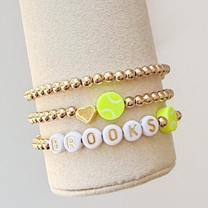 Personalized Tennis Bracelet, Personalized  Bracelet Set Tennis Lover Tennis Mom, Gift for Women, Team Bracelet,  Custom Sports Bracelet