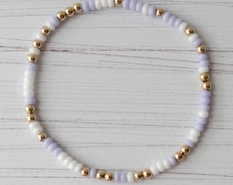 Colorful 14k Gold Filled Bracelet | Seed Bead Bracelet | 3mm 14k Gold Filled Bracelet | Gold Bead Bracelet | Womens Stacking Bracelet