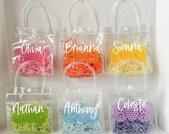 Bolsa de canasta de Pascua personalizada, bolsa de regalo personalizada, obsequios de fiesta de Pascua, obsequios de fiesta de Pascua, obsequios de fiesta de búsqueda de huevos, bolsas de Pascua personalizadas