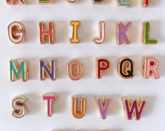 Letter Charm Beads Enamel Letter Beads, Jewelry Making DIY bead making supplies