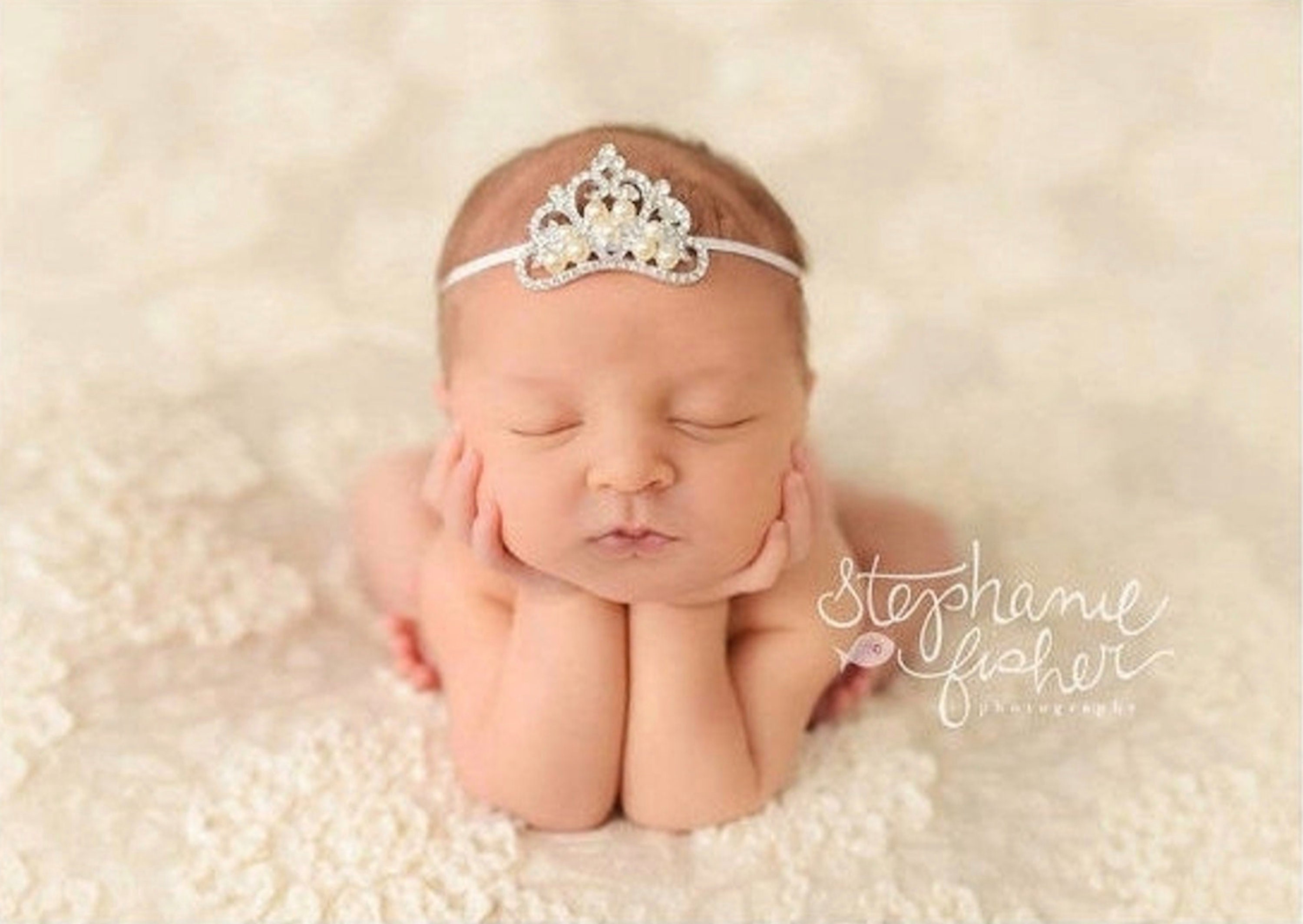 Gold Crown Tiara Baby Girl Baby Girl Crown Headband With Pearls