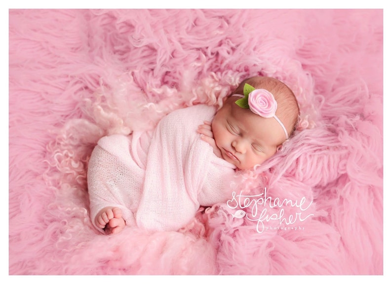 Felt Baby Headband Felt Flower Baby Headband Pink Newborn Etsy