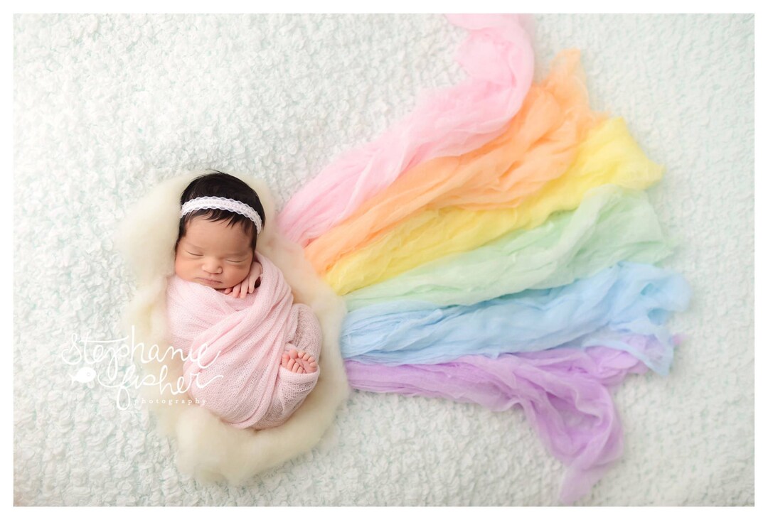 6 PCS Baby Props Photography Wrap Kits, SPOKKI 90X170cm Newborn Long