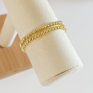 14k Gold Filled Stacking Bracelet | Gold Bead Bracelet | Womens Gold Beaded Bracelet | Womens Bracelet | Sold Individually