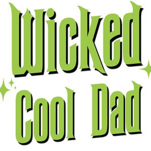 Wicked Cool Dad, Pink and Green Party, slechte illustraties, papa-illustraties, afbeelding Wicked Dad, Defying Gravity, Wicked-themafeest