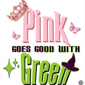 Wicked Pink passt gut zu grün, Wicked Clip Art, Wicked inspiriertes Bild, Wicked png, Pink und Grün, Wicked Kokette