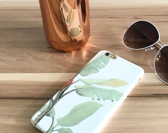 Tropical Leaf iPhone 13 12, 11 Pro, Xs Max Case Banana Leaf Resort Smartphone Cover For Minimalist Case Fits iPhone