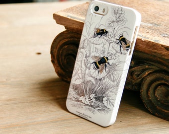 Abeille iPhone 14+, 13 Pro Max, 12 Mini iPhone 11 Xs Max Amoureux de la nature Bourdons iPhone 15, SE Botanical CMG-BEE