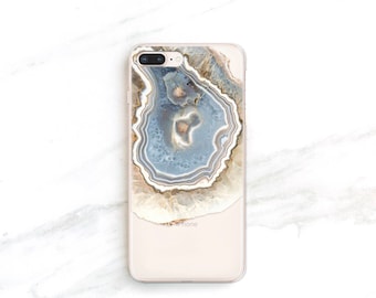 Clear Agate Phone Case 14 Pro Max iPhone 13 Case iPhone 12 Mini Case Samsung Galaxy S23 Ultra Case Blue Marble Gift Ideas for Women CC-AGA