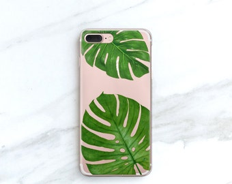 iPhone 13 Pro Tropical Leaf iPhone 14 Plus 12 Mini Case Clear Beach Xs Max Case Leafy Resort iPhone 11 Botanical Samsung Galaxy CC-TROLF