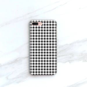 Gingham iPhone MagSafe Case Vichy Print Phone Summer Fashion Trend fits iPhone 11 Pro Xs Max 14 13 12 Mini Samsung S23 case CMG-GINBK