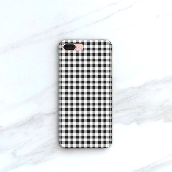 Gingham iPhone MagSafe Case Vichy Print Phone Summer Fashion Trend fits iPhone 11 Pro Xs Max 14 13 12 Mini Samsung S23 case CMG-GINBK