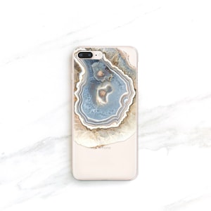 Clear Agate Phone Case 14 Pro Max iPhone 13 Case iPhone 12 Mini Case Samsung Galaxy S23 Ultra Case Blue Marble Gift Ideas for Women CC-AGA image 1