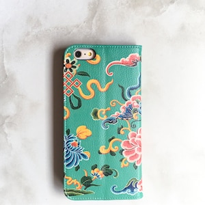 Funda tipo cartera asiática para iPhone 14+, funda tipo cartera para mujer para iPhone 13, 12, 11 Pro Max, funda tipo cartera para iPhone 16 WC-ASI