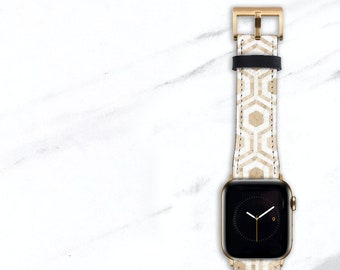 Mosaic Print Vegan Leather Apple Watch Band 38mm 41 45 40mm 42mm 44mm 49mm Series 10 9 8 7 SE Women's Neutral Marble iWatch Band WB-MARMO