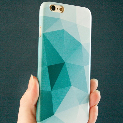 Teal Geometric Phone Case Iphone 14 Pro Max 13 12 Mini 11 Xs Etsy
