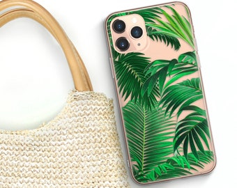 Tropical iPhone 15 14 13 12 11 Pro Max Case Clear Palm Beach Tropical Leaves Xs Max Case Beverly Hills Resort Case Summer Fashion CC-PBCH