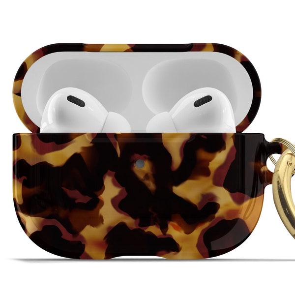 Tortoise Print AirPod Case Classic Tort AirPods Pro Hard Cover Air Pod Pro Keychain  AP-TOR