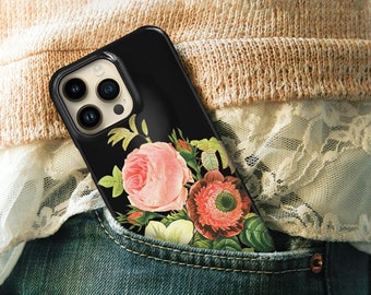 Floral Vintage Aesthetic Phone Case Bouquet 12 Mini 13 iPhone 14 Pro Max 14 Plus 11 Xs, Se, Galaxy S23 S22 Gift for Her CMG-BOQ