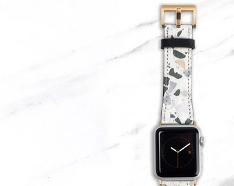Terrazzo Print Apple Watch Band for 41mm 45mm 40mm 38mm 42mm 44mm 49mm Ultra Mid Century Modern Series 10 9 8 7 6 5  WB-TERRCB