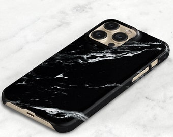 Black Marble Phone Case iPhone 15 Pro Max Case 14 Plus 13 12 Mini 11 Xs Modern Aesthetic CMG-MARB