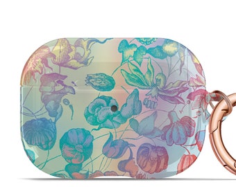 Pastel Floral AirPods Case Psychedelic Cute AirPods Pro Hard Cover Rose  Gold Keychain T2K AP-PFL