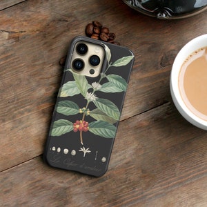 Coffee Botanical Phone Case iPhone 14 Plus 13 15 Pro Max Arabica 12 Mini 11, Xs, Se, Coffee Gifts For Java Lover CMG-COF image 1