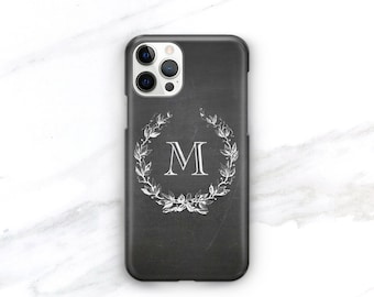 iPhone MagSafe Case Personalized Chalkboard Monogram iPhone 14 Pro Max 13 12 14 14 Plus Dark Academia Aesthetic  CMG-CHALK