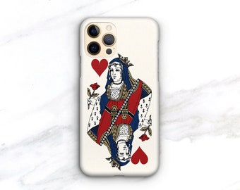 iPhone 14 Case Queen of Hearts iPhone 14 Plus Case, Vintage Playing Card iPhone 12 11 iPhone 13 Pro, Gift for Her Xs Max 15 CMG-QU