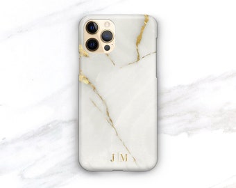 Personalized iPhone Case Marble iPhone 14 Pro Onyx iPhone 13 White Gold iPhone 14 Galaxy S22 Ultra CMG-ONXWG