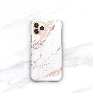 Rose Marble Phone Case iPhone 14 Plus 12 Mini, 13 Pro Max, 11, Xs Max Personalized Monogram Gift CMG-MARRO image 4