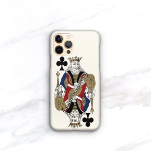 iPhone Case Playing Card iPhone 14 Pro Max Case Vintage King of Clubs iPhone 12 11 Cover iPhone 16e Max Case Samsung S23 case C-KING