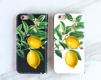 One Wallet Phone Case Lemons iPhone 13 Pro / 12 / 11 / SE 2020 / Xs / 14 / 8 Plus Folio Summer Collection Lemonade WC-LEM