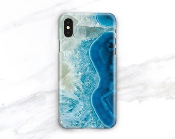 iPhone MagSafe Case Ocean Agate 13 Pro Max, 14 Case Blue Stone Xs Blue Marble iPhone 11 Pro Case SE, 12, Galaxy S22 CMG-AGAB