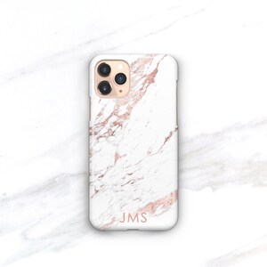 Personalized Gift Phone Case iPhone 13 14 15 Pro Max MagSafe Rose Marble 11 Pro 15 12 Mini Custom Name for Women Her CMG-MARRO image 4