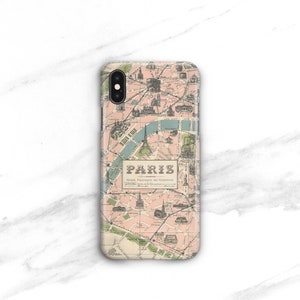 Travel Gift Phone Case Paris Map iPhone 12 11 Pro Case iPhone 15 iPhone SE 2020 Case iPhone 14 Xs Galaxy S23 Plus Vintage Map CMG-MAPPA image 4