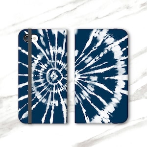 Cartera bohemia para mujer, funda para teléfono iPhone 14+, 12, 11, 13 Pro Max, 16, con estampado Shibori, regalo tie dye para ella, piel sintética bohemia WC-TIDYWB