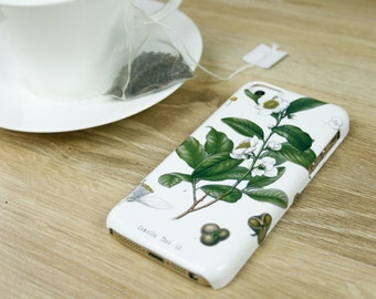Tea Botanical iPhone 12 13 Pro Xs Max Case Tea Leaf 14 Gifts for Tea Lovers iPhone 11 Pro Galaxy S23 Plus CMG-TEAW