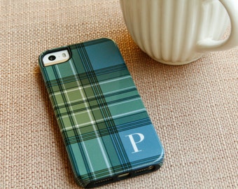 Plaid iPhone 13 Case iPhone 12 Pro Max Monogram iPhone 11 Case, Blue and Green Tartan, iPhone 14 Case S23 Plus iPhone Xs CMG-PLBG